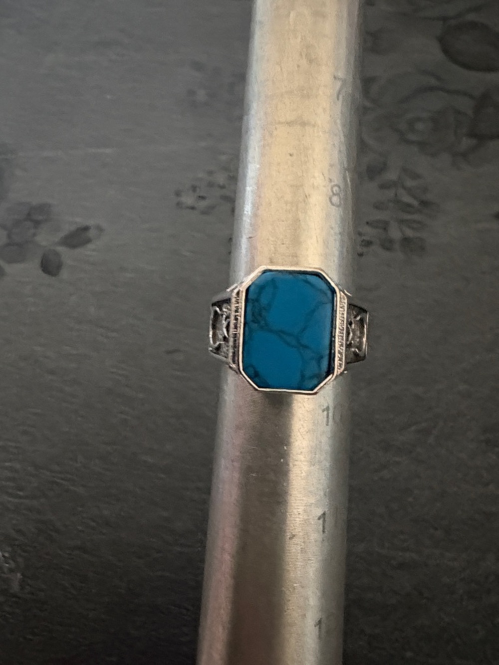 WOMEN'S MEN'S TURQUOISE .925 STERLING SILVER MOON STAR SIDE DESIGN SIZE 9 RING - Picture 8 of 12